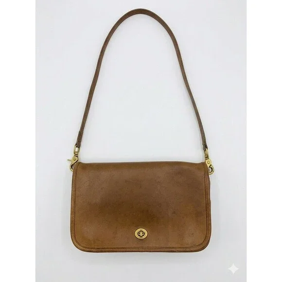 Vintage Coach Convertible Clutch English Tan Leather  USA Made 654-6847 - Picture 5 of 14